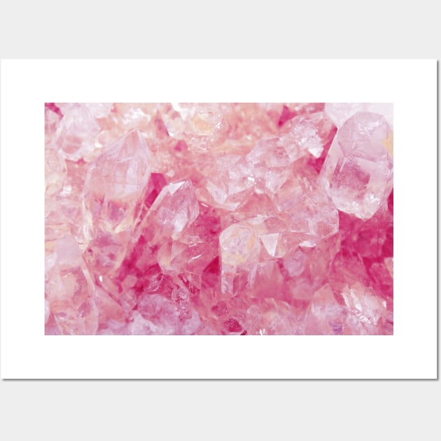 Pink Rose Quartz Crystal Geode Wall Art by NewburyBoutique